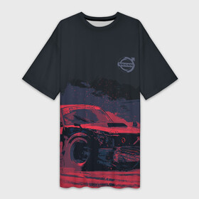Платье-футболка 3D с принтом Bosozoku Volvo в Тюмени,  |  | auto | bosozoku | motor | motor car | sport car | volvo | автомашина | легковой автомобиль | спортивный автомобиль | тачка