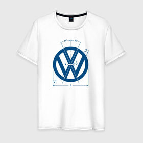 Мужская футболка хлопок с принтом Volkswagen в Тюмени, 100% хлопок | прямой крой, круглый вырез горловины, длина до линии бедер, слегка спущенное плечо. | golf | golf gti | volkswagen | вольксваген | фолькс ваген | фольксваген