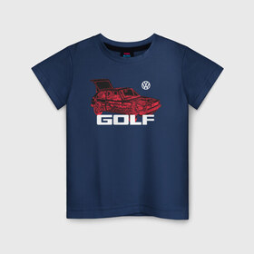 Детская футболка хлопок с принтом Golf в Тюмени, 100% хлопок | круглый вырез горловины, полуприлегающий силуэт, длина до линии бедер | golf | golf gti | volkswagen | вольксваген | фолькс ваген | фольксваген