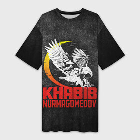 Платье-футболка 3D с принтом Khabib Nurmagomedov 242 в Тюмени,  |  | eagles | khabib | mma | nurmagomedov | борьба | дзюдо | нурмагомедов | октагон | орёл | репплинг | самбо