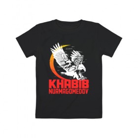 Детская футболка хлопок с принтом Khabib Nurmagomedov 242 в Тюмени, 100% хлопок | круглый вырез горловины, полуприлегающий силуэт, длина до линии бедер | 
