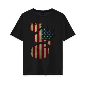 Женская футболка хлопок Oversize с принтом USA inside в Тюмени, 100% хлопок | свободный крой, круглый ворот, спущенный рукав, длина до линии бедер
 | amerika | fbi | nasa | russia | usa | америка | америки | внтури | россия | соединенные | страна | сша | флаг | штаты