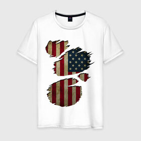 Мужская футболка хлопок с принтом USA inside в Тюмени, 100% хлопок | прямой крой, круглый вырез горловины, длина до линии бедер, слегка спущенное плечо. | amerika | fbi | nasa | russia | usa | америка | америки | внтури | россия | соединенные | страна | сша | флаг | штаты