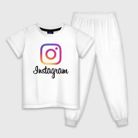 Детская пижама хлопок с принтом Instagram в Тюмени, 100% хлопок |  брюки и футболка прямого кроя, без карманов, на брюках мягкая резинка на поясе и по низу штанин
 | application | instagram | инстаграм | приложение