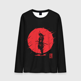 Мужской лонгслив 3D с принтом Samurai в Тюмени, 100% полиэстер | длинные рукава, круглый вырез горловины, полуприлегающий силуэт | ahegao | anime | blood | japan | samurai | senpai | warior | аниме | ахегао | воин | катана | кровавая | кровавый | кровь | луна | самураи | самурай | семпай | сенпай | солнце | япония