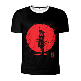 Мужская футболка 3D спортивная с принтом Samurai в Тюмени, 100% полиэстер с улучшенными характеристиками | приталенный силуэт, круглая горловина, широкие плечи, сужается к линии бедра | ahegao | anime | blood | japan | samurai | senpai | warior | аниме | ахегао | воин | катана | кровавая | кровавый | кровь | луна | самураи | самурай | семпай | сенпай | солнце | япония