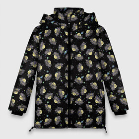 Женская зимняя куртка 3D с принтом Rick & Morty Spaceship в Тюмени, верх — 100% полиэстер; подкладка — 100% полиэстер; утеплитель — 100% полиэстер | длина ниже бедра, силуэт Оверсайз. Есть воротник-стойка, отстегивающийся капюшон и ветрозащитная планка. 

Боковые карманы с листочкой на кнопках и внутренний карман на молнии | Тематика изображения на принте: space | spaceship | vdgerir | рик и морти