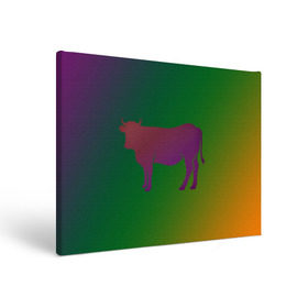 Холст прямоугольный с принтом Корова(трехцветный градиент) в Тюмени, 100% ПВХ |  | Тематика изображения на принте: animals | животные | звери | корова | коровка | коровы | мягкий цвет | прикольная картинка | простая картинка