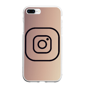 Чехол для iPhone 7Plus/8 Plus матовый с принтом instagram(simple logo) в Тюмени, Силикон | Область печати: задняя сторона чехла, без боковых панелей | instagram | logo | инстаграм | лого | мягкие цвета | приложение | простая картинка | фотоаппарат | черная картинка | черный | черный значок | черный цвет