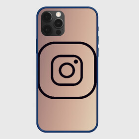 Чехол для iPhone 12 Pro с принтом instagram(simple logo) в Тюмени, силикон | область печати: задняя сторона чехла, без боковых панелей | instagram | logo | инстаграм | лого | мягкие цвета | приложение | простая картинка | фотоаппарат | черная картинка | черный | черный значок | черный цвет