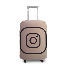 Чехол для чемодана 3D с принтом instagram(simple logo) в Тюмени, 86% полиэфир, 14% спандекс | двустороннее нанесение принта, прорези для ручек и колес | instagram | logo | инстаграм | лого | мягкие цвета | приложение | простая картинка | фотоаппарат | черная картинка | черный | черный значок | черный цвет