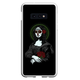 Чехол для Samsung S10E с принтом Mona Lisa - Santa Muerte в Тюмени, Силикон | Область печати: задняя сторона чехла, без боковых панелей | dead | death | lisa | mona | muerte | muertos | santa | день | искуство | картина | лиза | мона | муэрте | муэртес | муэртос | роза | розы | санта | тату | татуировка | цветы | череп