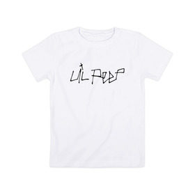 Детская футболка хлопок с принтом LIL PEEP в Тюмени, 100% хлопок | круглый вырез горловины, полуприлегающий силуэт, длина до линии бедер | lil peep | lil prince | pink | зарубежная музыка | лил пип | маленький принц