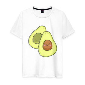 Мужская футболка хлопок с принтом Авокадо в Тюмени, 100% хлопок | прямой крой, круглый вырез горловины, длина до линии бедер, слегка спущенное плечо. | avocados | авокадо | веганский | вегетарианский | вегетарианское | еда | едой | еды | зеленое | зелёные | зеленый | фрукт | фруктами | фруктовое | фруктовый | фрукты