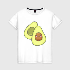 Женская футболка хлопок с принтом Авокадо в Тюмени, 100% хлопок | прямой крой, круглый вырез горловины, длина до линии бедер, слегка спущенное плечо | Тематика изображения на принте: avocados | авокадо | веганский | вегетарианский | вегетарианское | еда | едой | еды | зеленое | зелёные | зеленый | фрукт | фруктами | фруктовое | фруктовый | фрукты