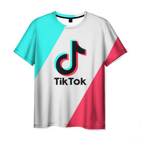 Мужская футболка 3D с принтом TIKTOK в Тюмени, 100% полиэфир | прямой крой, круглый вырез горловины, длина до линии бедер | tik | tik tok | tiktok | tok | тик | тик ток | тикток | ток