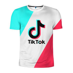 Мужская футболка 3D спортивная с принтом TIKTOK в Тюмени, 100% полиэстер с улучшенными характеристиками | приталенный силуэт, круглая горловина, широкие плечи, сужается к линии бедра | tik | tik tok | tiktok | tok | тик | тик ток | тикток | ток