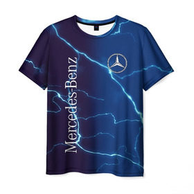 Мужская футболка 3D с принтом MERCEDES-BENZ в Тюмени, 100% полиэфир | прямой крой, круглый вырез горловины, длина до линии бедер | amg | benz | mercedes | амг | бенз | бенс | бенц | гелик | мерин | мерс | мерседес