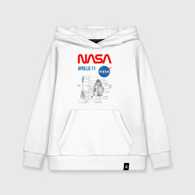 Детская толстовка хлопок с принтом Nasa Apollo 11 (двухсторонняя) в Тюмени, 100% хлопок | Круглый горловой вырез, эластичные манжеты, пояс, капюшен | apollo 11 | apolo 11 | apolon 11 | аполлон 11 | аполон 11 | наса | насса