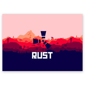 Поздравительная открытка с принтом RUST в Тюмени, 100% бумага | плотность бумаги 280 г/м2, матовая, на обратной стороне линовка и место для марки
 | magic rust | rust | rust 2019 | раст | раст 2019. | раст легаси