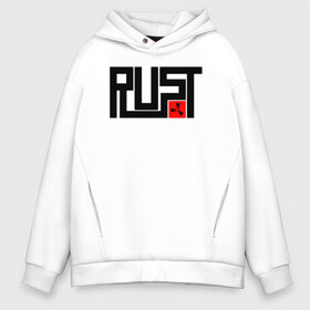 Мужское худи Oversize хлопок с принтом RUST в Тюмени, френч-терри — 70% хлопок, 30% полиэстер. Мягкий теплый начес внутри —100% хлопок | боковые карманы, эластичные манжеты и нижняя кромка, капюшон на магнитной кнопке | magic rust | rust | rust 2019 | раст | раст 2019. | раст легаси