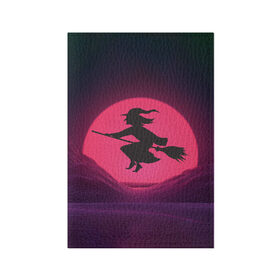 Обложка для паспорта матовая кожа с принтом The Witch(Happy Halloween) в Тюмени, натуральная матовая кожа | размер 19,3 х 13,7 см; прозрачные пластиковые крепления | halloween | halloweenparty | witch | в подарок | ведьма | ведьмочка | вечеринка | детский дизайн | детский рисунок | для подарка | закат солнца | мягкие цвета | пати | хэллоуин