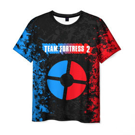 Мужская футболка 3D с принтом TEAM FORTRESS 2 RED VS BLUE в Тюмени, 100% полиэфир | прямой крой, круглый вырез горловины, длина до линии бедер | fortress 2 | team 2 | team fortress | team fortress 2 | тим 2 | тим фортрес. | тим фортресс | тим фортресс 2 | фортресс 2