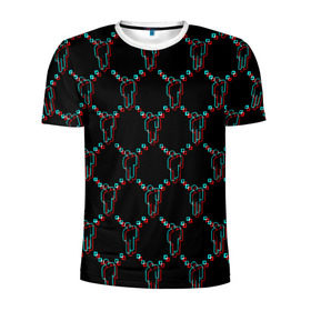 Мужская футболка 3D спортивная с принтом Billie Eilish (Glitch). в Тюмени, 100% полиэстер с улучшенными характеристиками | приталенный силуэт, круглая горловина, широкие плечи, сужается к линии бедра | bili | billie eilish | били | билли айлиш | музыка