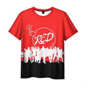 Мужская футболка 3D с принтом TEAM FORTRESS 2 RED TEAM в Тюмени, 100% полиэфир | прямой крой, круглый вырез горловины, длина до линии бедер | fortress 2 | team 2 | team fortress | team fortress 2 | тим 2 | тим фортрес. | тим фортресс | тим фортресс 2 | фортресс 2
