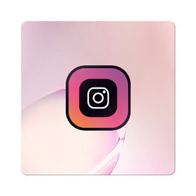 Магнит виниловый Квадрат с принтом Instagram(редактируемое лого) в Тюмени, полимерный материал с магнитным слоем | размер 9*9 см, закругленные углы | 