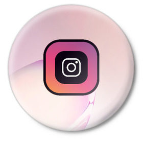 Значок с принтом Instagram(редактируемое лого) в Тюмени,  металл | круглая форма, металлическая застежка в виде булавки | 