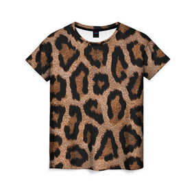 Женская футболка 3D с принтом Леопардовая расцветка в Тюмени, 100% полиэфир ( синтетическое хлопкоподобное полотно) | прямой крой, круглый вырез горловины, длина до линии бедер | Тематика изображения на принте: леопард | леопардовая | леопардовые | леопардовый | леопарды | пятнистые | пятнистый | пятнистым | расцветка