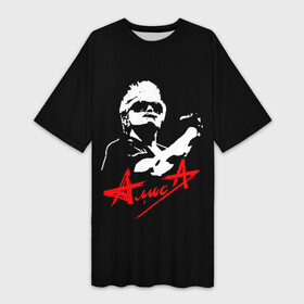 Платье-футболка 3D с принтом АлисА в Тюмени,  |  | alisa | rock | ussr | алиса | алиса группа | константин кинчев | рок | ссср