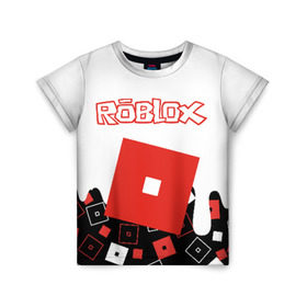 Детская футболка 3D с принтом ROBLOX в Тюмени, 100% гипоаллергенный полиэфир | прямой крой, круглый вырез горловины, длина до линии бедер, чуть спущенное плечо, ткань немного тянется | Тематика изображения на принте: roblox | roblox simulator. | код роблокс | роблокс | роблокс симулятор