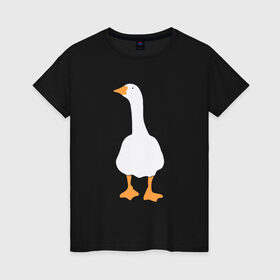 Женская футболка хлопок с принтом ЗЛОЙ ГУСЬ! в Тюмени, 100% хлопок | прямой крой, круглый вырез горловины, длина до линии бедер, слегка спущенное плечо | goose | untitled goose | гусь | злой гусь