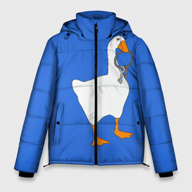 Мужская зимняя куртка 3D с принтом Untitled Goose Game в Тюмени, верх — 100% полиэстер; подкладка — 100% полиэстер; утеплитель — 100% полиэстер | длина ниже бедра, свободный силуэт Оверсайз. Есть воротник-стойка, отстегивающийся капюшон и ветрозащитная планка. 

Боковые карманы с листочкой на кнопках и внутренний карман на молнии. | epic store | ugg | untitled goose game | гусь | игра без названия | игра про гуся | неназванная игра про гуся