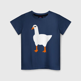 Детская футболка хлопок с принтом КРУТОЙ ГУСЬ в Тюмени, 100% хлопок | круглый вырез горловины, полуприлегающий силуэт, длина до линии бедер | meme | untitled goose game | злой гусь | мем | птица