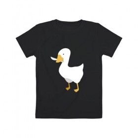 Детская футболка хлопок с принтом untitled goose в Тюмени, 100% хлопок | круглый вырез горловины, полуприлегающий силуэт, длина до линии бедер | Тематика изображения на принте: game | goose | untitled | videogame | видеоигры | гусь | игры | мем