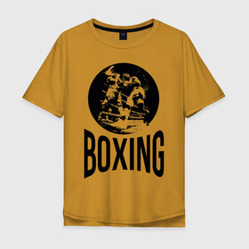 Мужская футболка хлопок Oversize с принтом Boxing (двухсторонняя) в Тюмени, 100% хлопок | свободный крой, круглый ворот, “спинка” длиннее передней части | boxer | boxing | fight | mma | бокс | боксер | тайский бокс