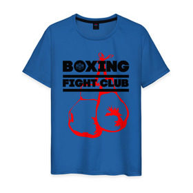 Мужская футболка хлопок с принтом Boxing Fight club в Тюмени, 100% хлопок | прямой крой, круглый вырез горловины, длина до линии бедер, слегка спущенное плечо. | boxer | boxing | boxing gloves | fight club | бойцовский клуб | бокс | боксер | боксерские перчатки