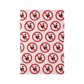 Обложка для паспорта матовая кожа с принтом НЕТ ГУСЯМ в Тюмени, натуральная матовая кожа | размер 19,3 х 13,7 см; прозрачные пластиковые крепления | Тематика изображения на принте: meme | untitled goose game | злой гусь | мем | птица