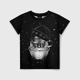 Детская футболка 3D с принтом Санта Хипстер в Тюмени, 100% гипоаллергенный полиэфир | прямой крой, круглый вырез горловины, длина до линии бедер, чуть спущенное плечо, ткань немного тянется | 