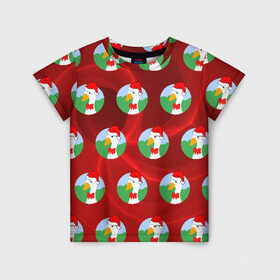 Детская футболка 3D с принтом Untitled New Year Goose в Тюмени, 100% гипоаллергенный полиэфир | прямой крой, круглый вырез горловины, длина до линии бедер, чуть спущенное плечо, ткань немного тянется | Тематика изображения на принте: christmas | goose | new year | гусь | красная | мем | новый год | рождество