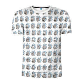Мужская футболка 3D спортивная с принтом RAM_RICK_CA_4C07_S3SG в Тюмени, 100% полиэстер с улучшенными характеристиками | приталенный силуэт, круглая горловина, широкие плечи, сужается к линии бедра | pattern | rick | rick and morty | t shirt | vdosadir | рик и морти