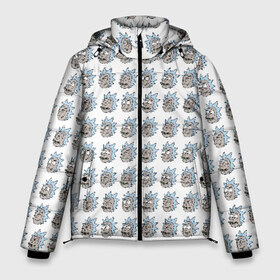 Мужская зимняя куртка 3D с принтом Эмоции Рика в Тюмени, верх — 100% полиэстер; подкладка — 100% полиэстер; утеплитель — 100% полиэстер | длина ниже бедра, свободный силуэт Оверсайз. Есть воротник-стойка, отстегивающийся капюшон и ветрозащитная планка. 

Боковые карманы с листочкой на кнопках и внутренний карман на молнии. | Тематика изображения на принте: pattern | rick | rick and morty | t shirt | vdosadir | рик и морти