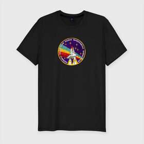 Мужская футболка премиум с принтом Nasa Sts 27 в Тюмени, 92% хлопок, 8% лайкра | приталенный силуэт, круглый вырез ворота, длина до линии бедра, короткий рукав | nasa | space | астрономия | космос | наса