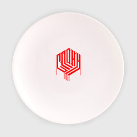 Тарелка 3D с принтом СПЛИН в Тюмени, фарфор | диаметр - 210 мм
диаметр для нанесения принта - 120 мм | splin | александр васильев | сплин