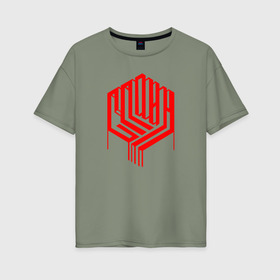 Женская футболка хлопок Oversize с принтом СПЛИН в Тюмени, 100% хлопок | свободный крой, круглый ворот, спущенный рукав, длина до линии бедер
 | splin | александр васильев | сплин