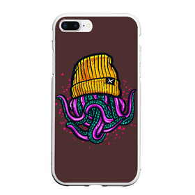 Чехол для iPhone 7Plus/8 Plus матовый с принтом Octopus(Lil Peep GBC) в Тюмени, Силикон | Область печати: задняя сторона чехла, без боковых панелей | gbc | lil | peep | rap | rock | бордовый | желтый | зеленый | исполнитель | картинка | надпись на спине | осьминог | редактируемый дизайн | рок | рэп | рэпер | сочный цвет | фиолетовый
