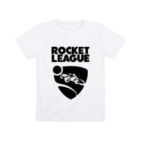 Детская футболка хлопок с принтом ROCKET LEAGUE в Тюмени, 100% хлопок | круглый вырез горловины, полуприлегающий силуэт, длина до линии бедер | Тематика изображения на принте: racing. | rocket league | rocket league garage | rocket trade | гонки | рокет лига